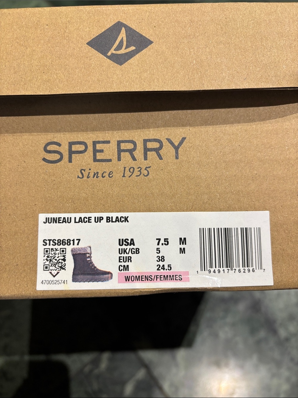 Sperry Juneau Lace-Up Boots in Black